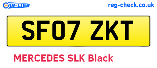 SF07ZKT are the vehicle registration plates.