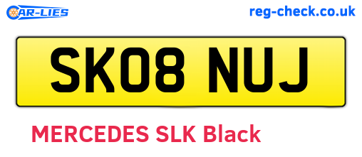 SK08NUJ are the vehicle registration plates.