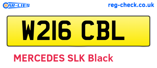 W216CBL are the vehicle registration plates.