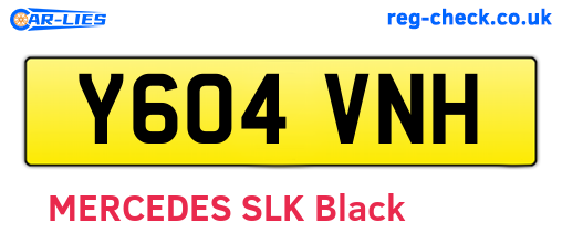 Y604VNH are the vehicle registration plates.