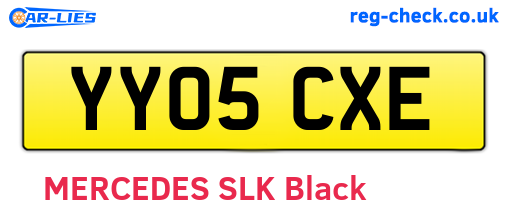 YY05CXE are the vehicle registration plates.