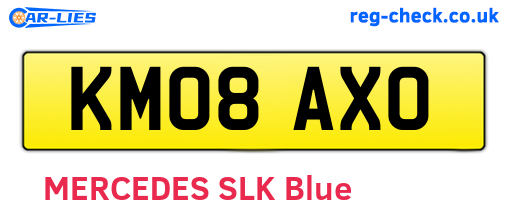KM08AXO are the vehicle registration plates.