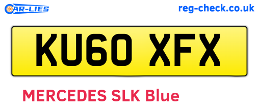 KU60XFX are the vehicle registration plates.