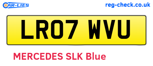 LR07WVU are the vehicle registration plates.