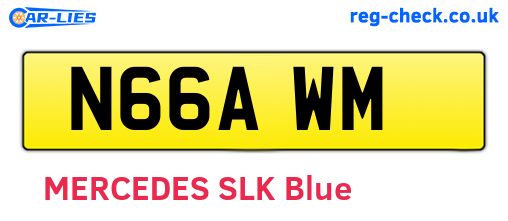 N66AWM are the vehicle registration plates.