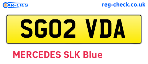 SG02VDA are the vehicle registration plates.