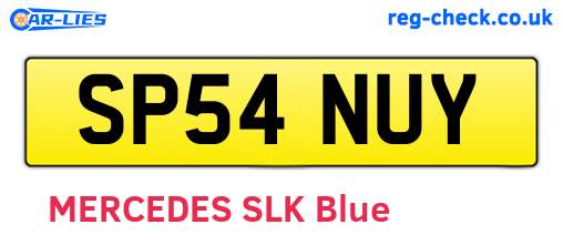 SP54NUY are the vehicle registration plates.