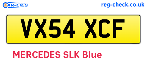 VX54XCF are the vehicle registration plates.