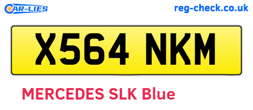 X564NKM are the vehicle registration plates.