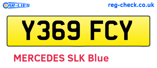 Y369FCY are the vehicle registration plates.
