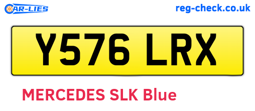 Y576LRX are the vehicle registration plates.