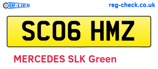 SC06HMZ are the vehicle registration plates.