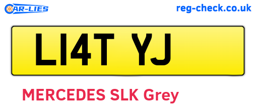 L14TYJ are the vehicle registration plates.