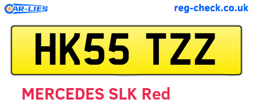 HK55TZZ are the vehicle registration plates.
