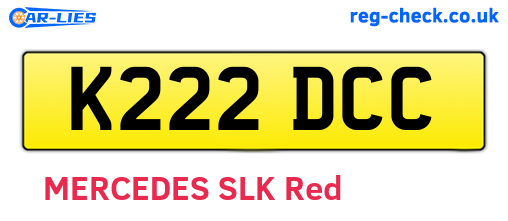 K222DCC are the vehicle registration plates.