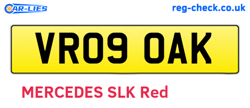 VR09OAK are the vehicle registration plates.
