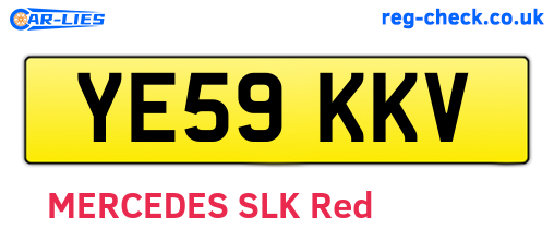 YE59KKV are the vehicle registration plates.