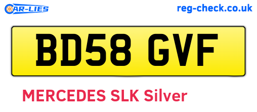 BD58GVF are the vehicle registration plates.