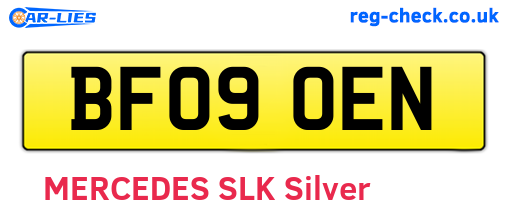 BF09OEN are the vehicle registration plates.