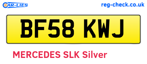 BF58KWJ are the vehicle registration plates.