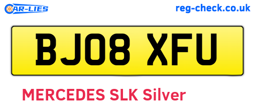 BJ08XFU are the vehicle registration plates.