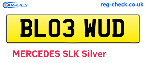 BL03WUD are the vehicle registration plates.