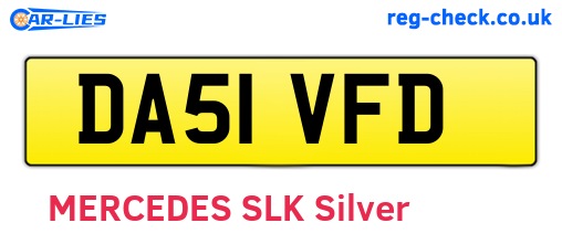 DA51VFD are the vehicle registration plates.