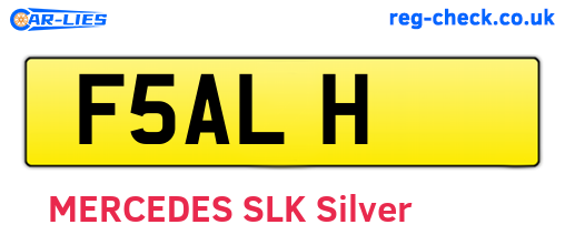 F5ALH are the vehicle registration plates.