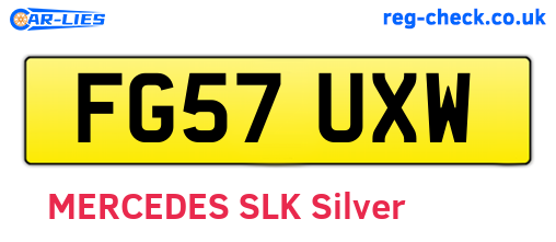 FG57UXW are the vehicle registration plates.