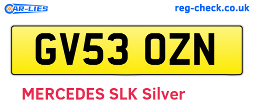GV53OZN are the vehicle registration plates.