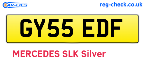 GY55EDF are the vehicle registration plates.