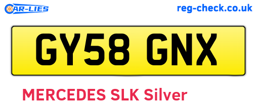 GY58GNX are the vehicle registration plates.