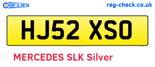 HJ52XSO are the vehicle registration plates.