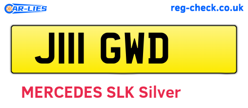 J111GWD are the vehicle registration plates.