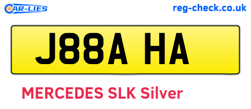 J88AHA are the vehicle registration plates.