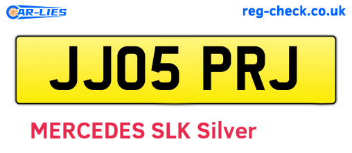 JJ05PRJ are the vehicle registration plates.
