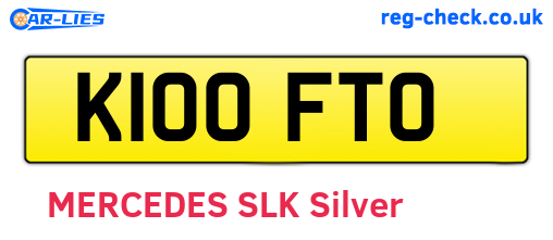 K100FTO are the vehicle registration plates.