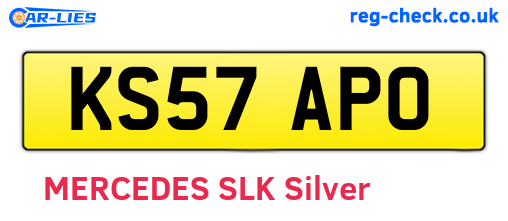 KS57APO are the vehicle registration plates.