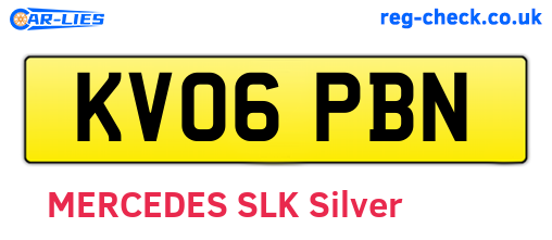KV06PBN are the vehicle registration plates.