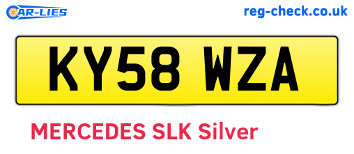 KY58WZA are the vehicle registration plates.
