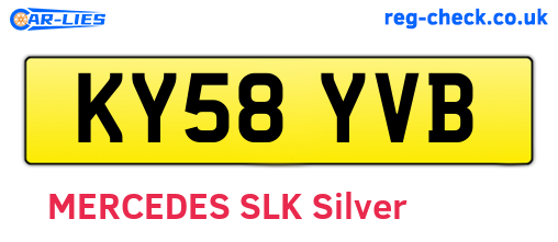 KY58YVB are the vehicle registration plates.