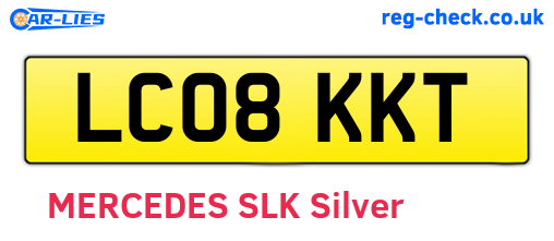 LC08KKT are the vehicle registration plates.