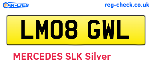 LM08GWL are the vehicle registration plates.