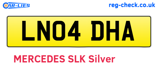 LN04DHA are the vehicle registration plates.