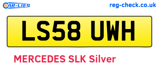 LS58UWH are the vehicle registration plates.
