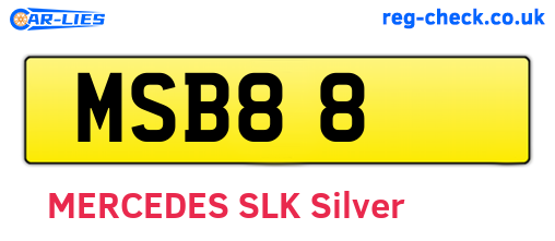 MSB88 are the vehicle registration plates.