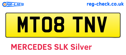 MT08TNV are the vehicle registration plates.