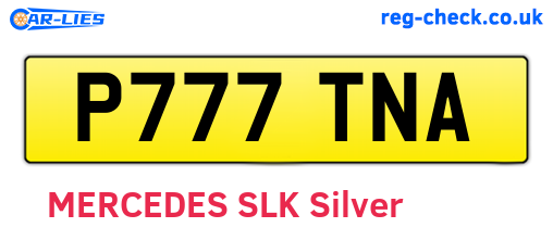 P777TNA are the vehicle registration plates.