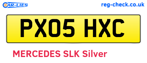 PX05HXC are the vehicle registration plates.