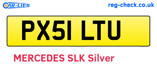 PX51LTU are the vehicle registration plates.